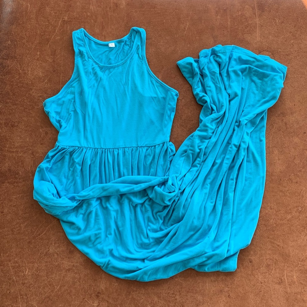Tank Racer Back Maxi, Blue, Women's Small